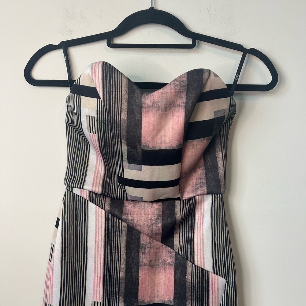 ASOS strapless multicolored midi stretch dress size 2 - Picture 4 of 10